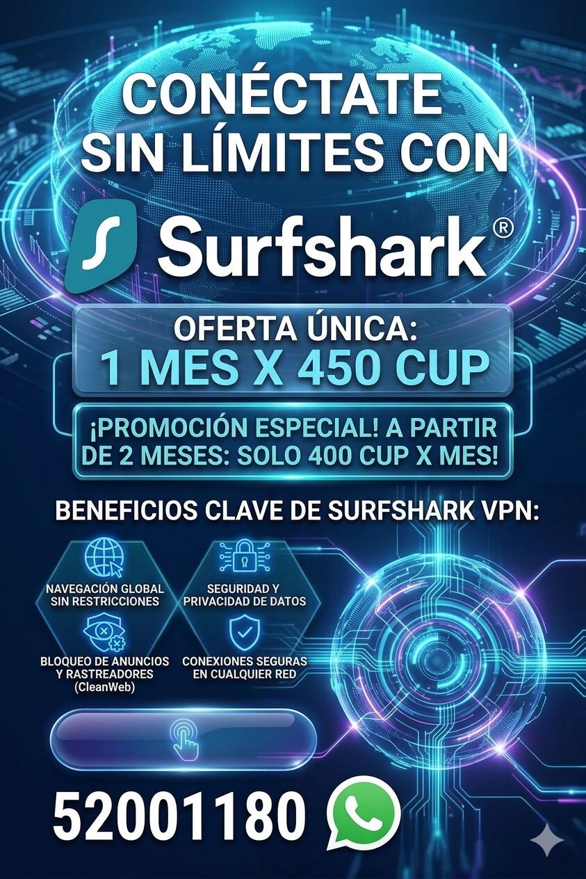 Portada de Surfshark VPN: navegación privada y sin límites