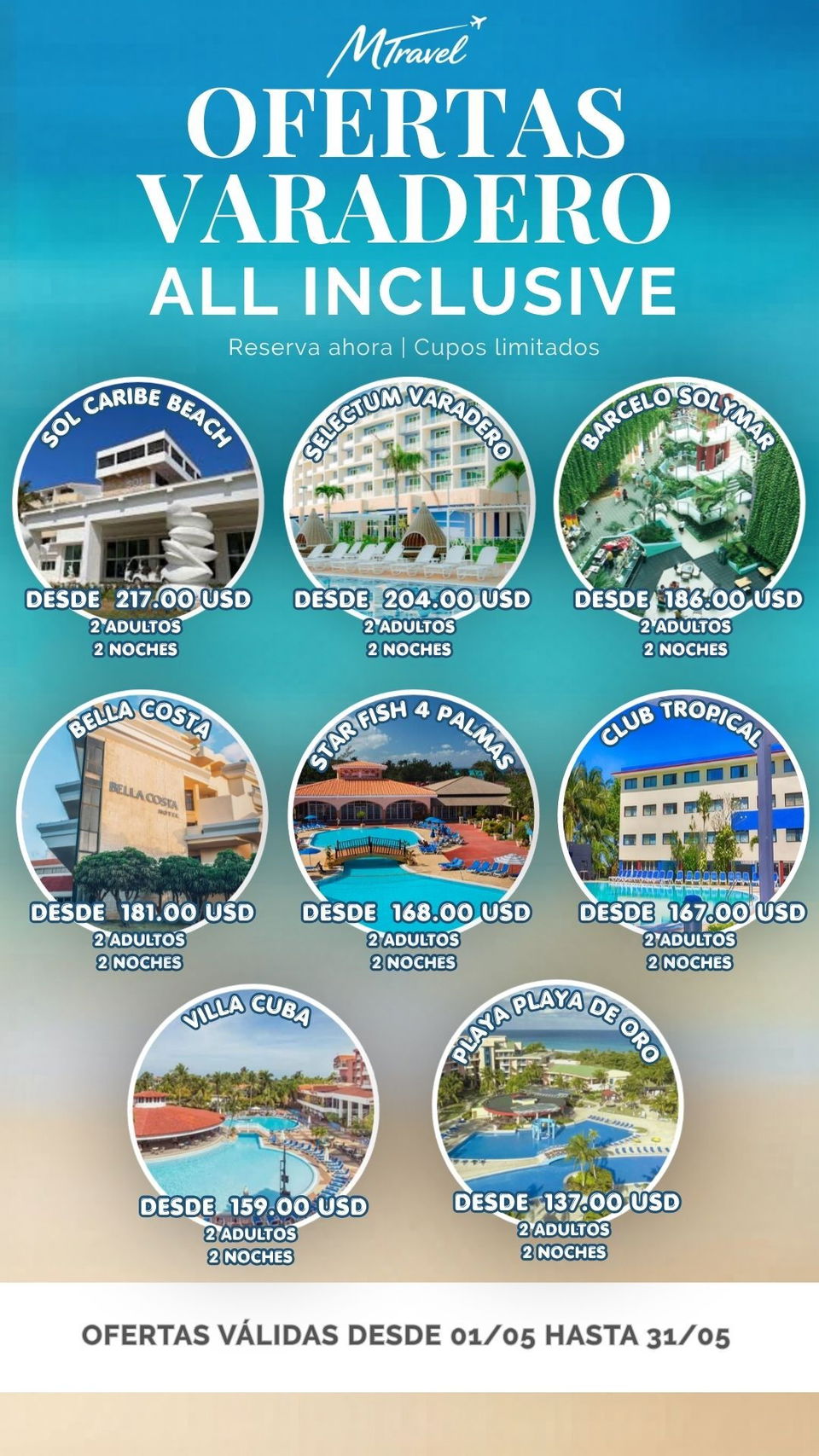 Portada de Ofertas de hoteles en Cuba y traslados inter-hoteles