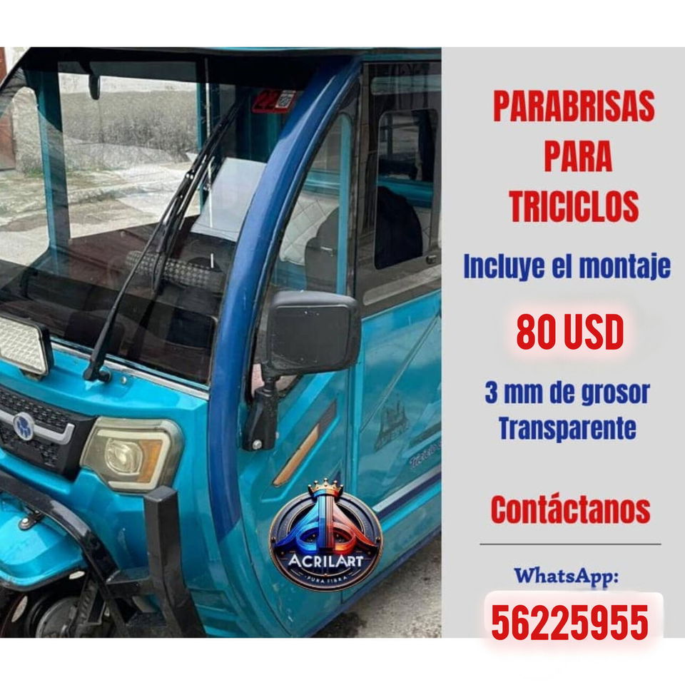 Portada de Parabrisas y ventanillas de acrílico con montaje incluido