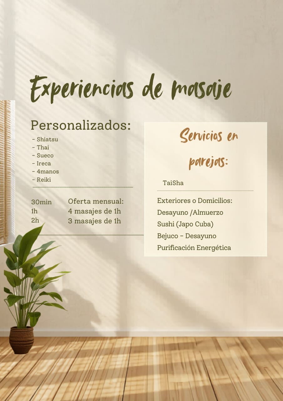 Portada de Masajes Shiatsu y Tailandés con digitopuntura