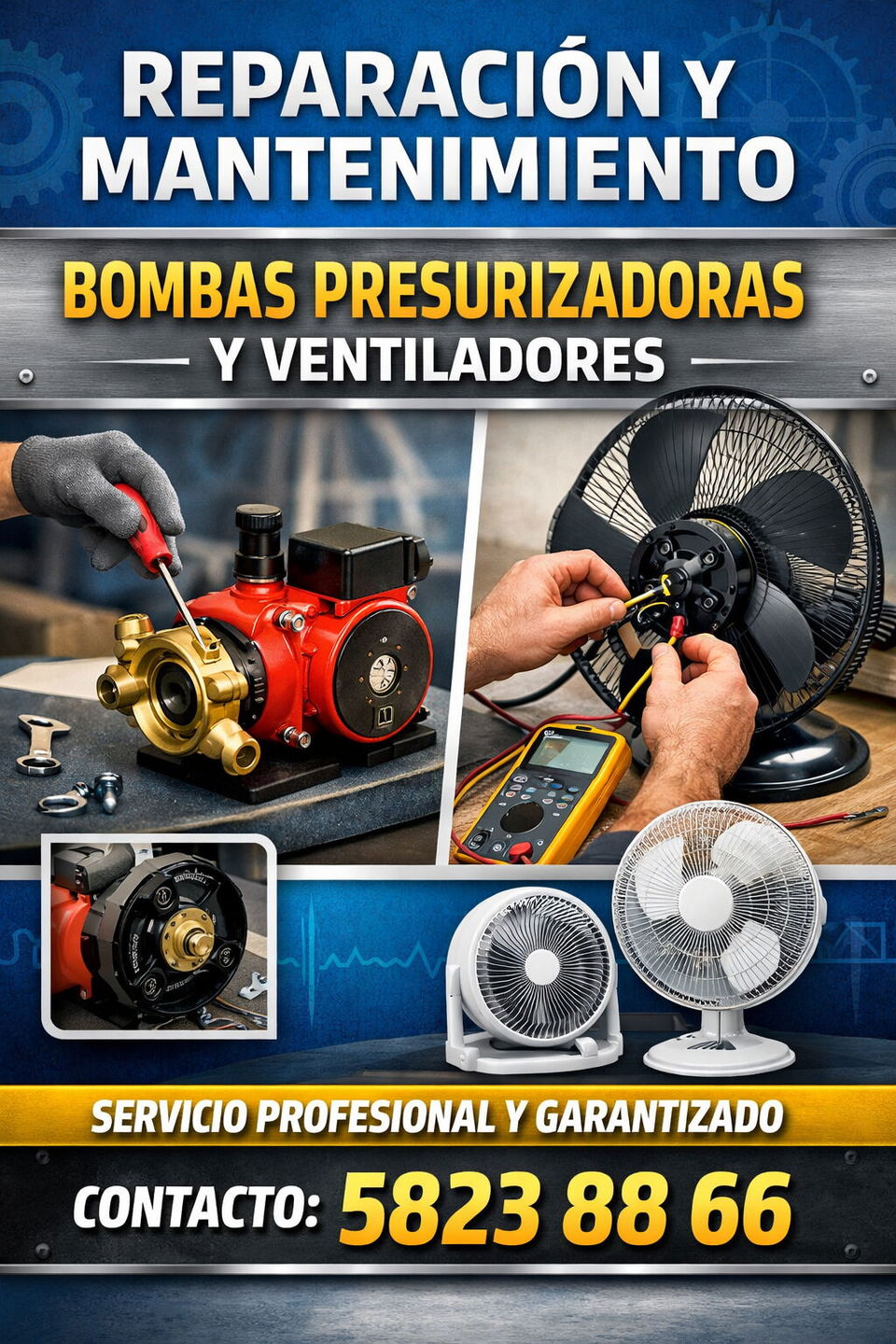 Portada de Reparación y mantenimiento de bombas presurizadoras y ventiladores