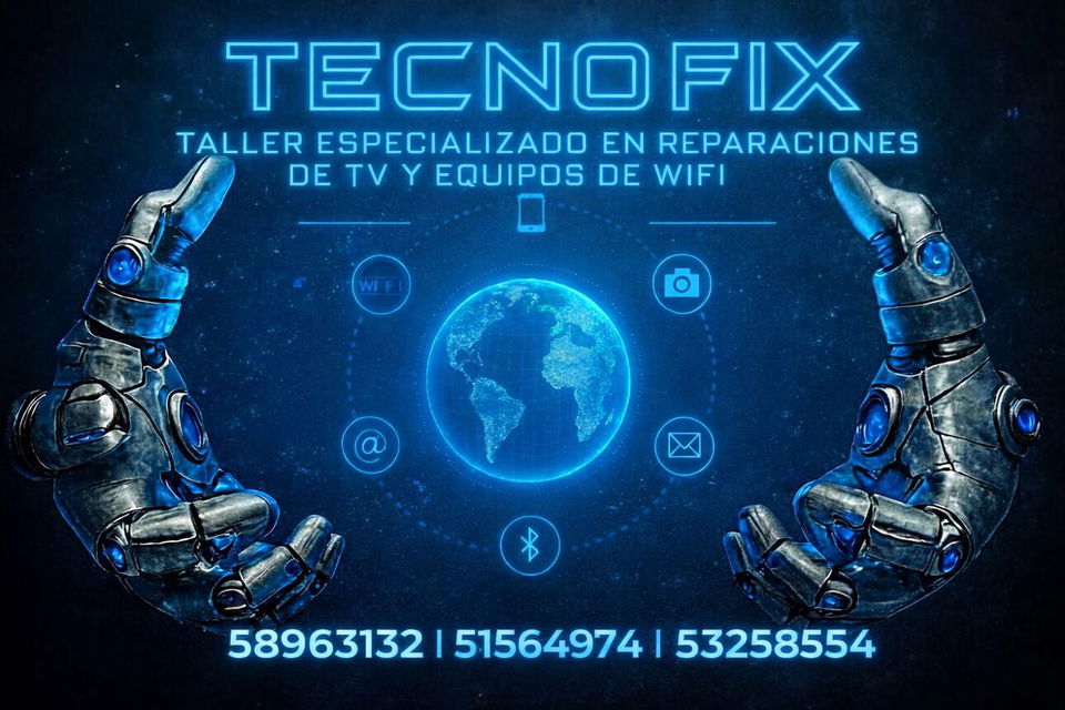 Portada de Tecnofix: Taller especializado en reparación de TV y equipos WiFi