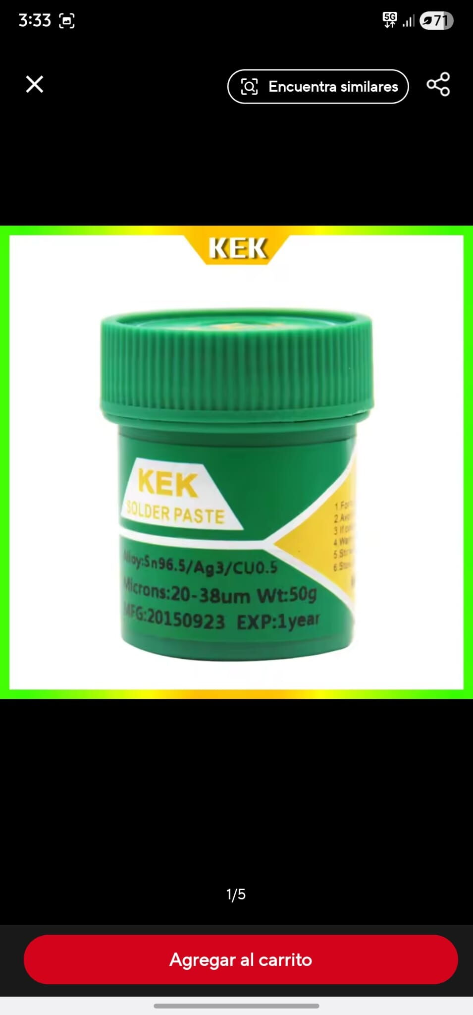 Portada de Pasta de Soldar KEK Sn96.5/Ag3/Cu0.5 – 50 g para Alta Precisión
