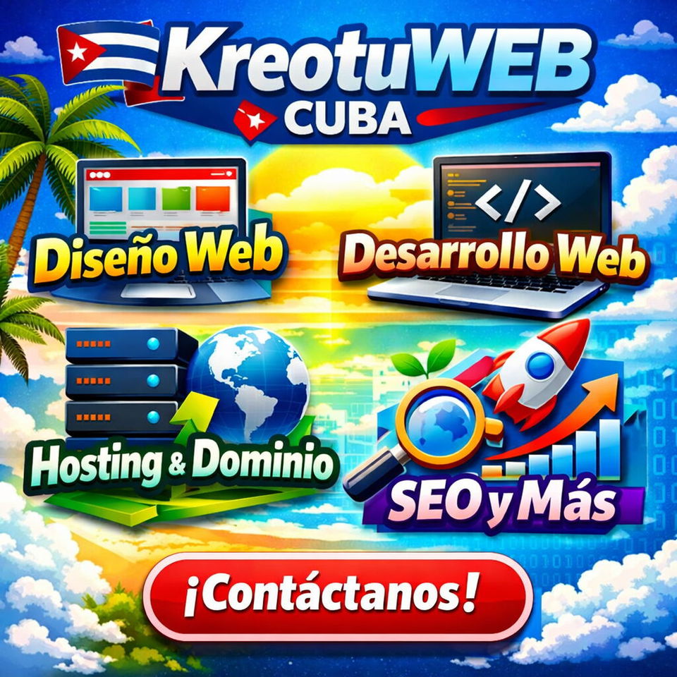 Portada de Páginas web profesionales para tu negocio en Cuba