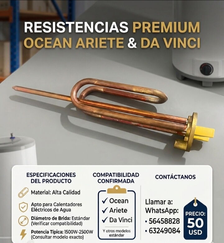 Portada de Resistencias para calentadores Da Vinci, Ariete y Ocean
