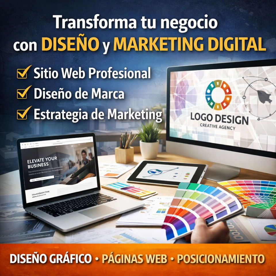Portada de Diseño, marketing digital y desarrollo web para tu negocio