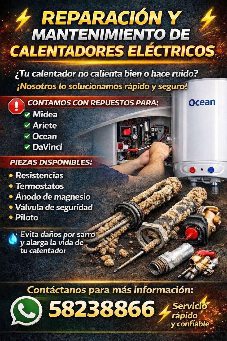 Portada de Reparación y Mantenimiento de Calentadores Eléctricos