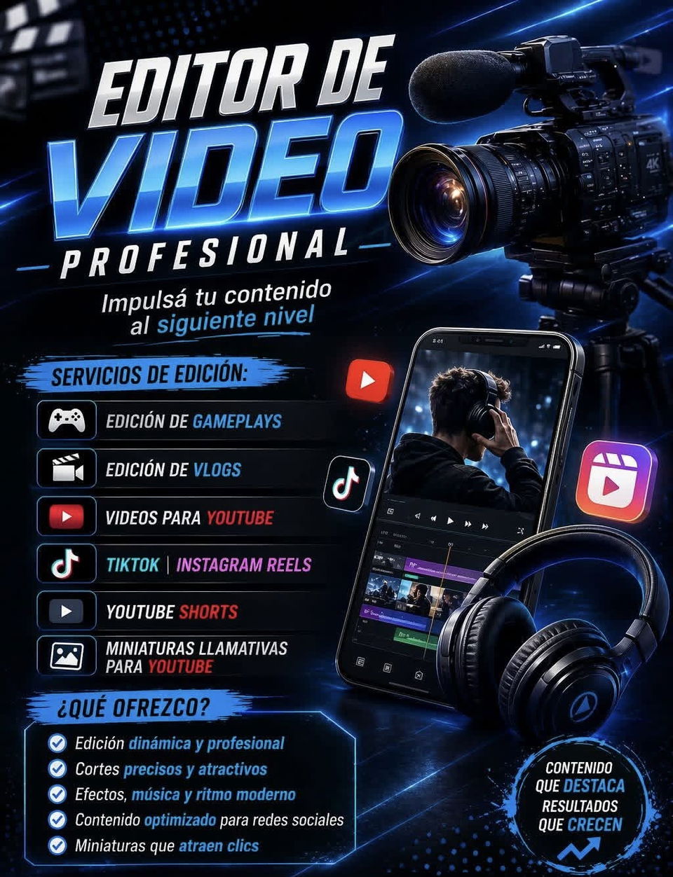 Portada de Editor de video para creadores y negocios en La Habana