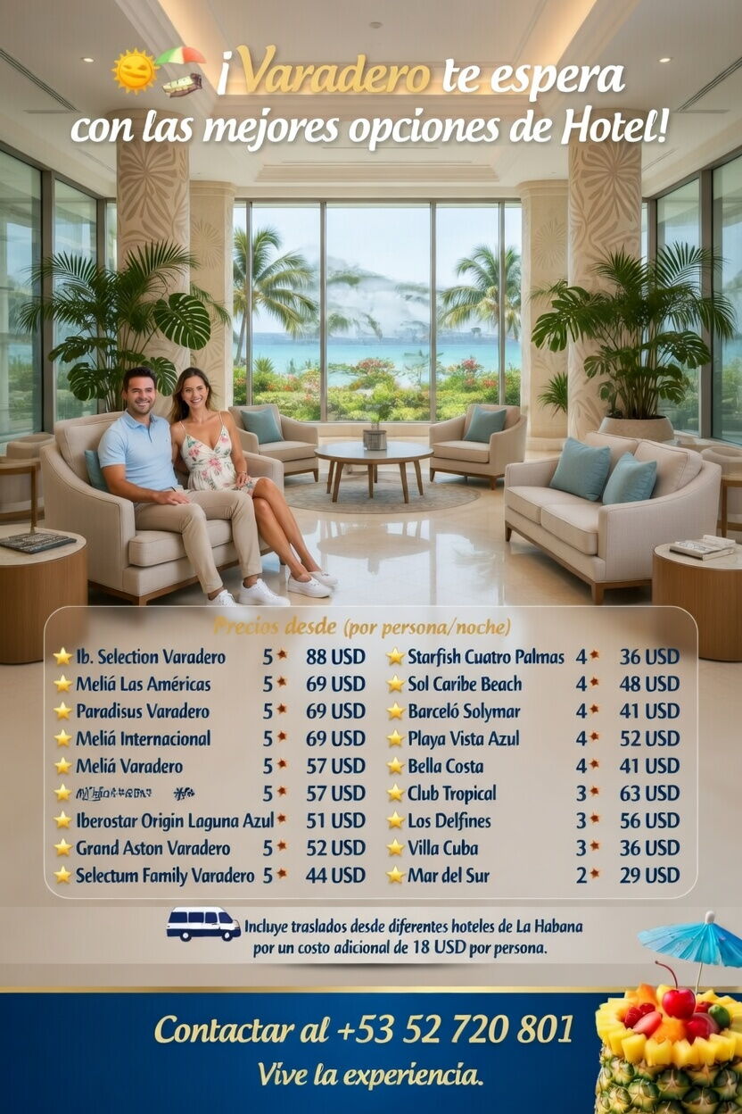 Portada de Reserva de Hoteles en Varadero