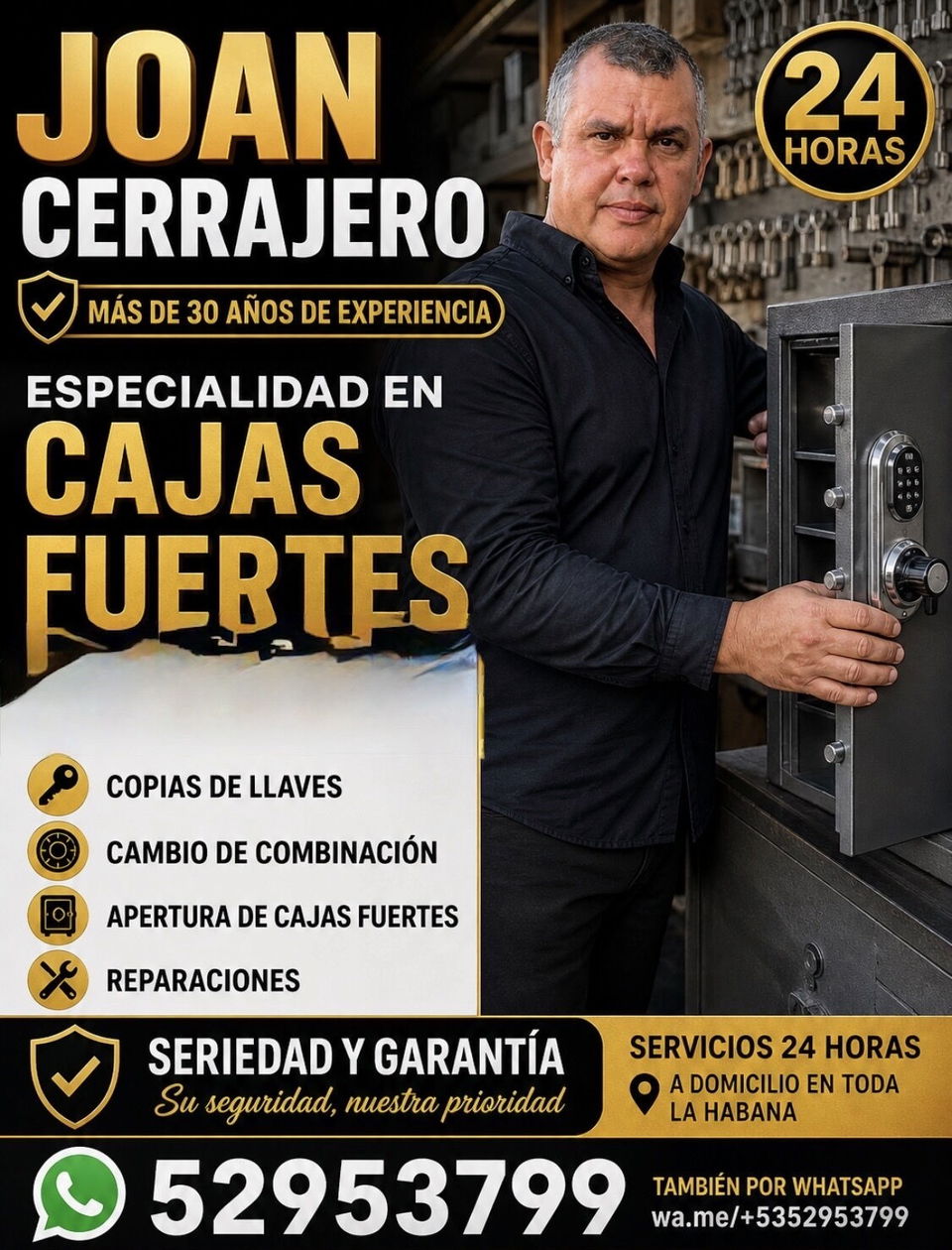 Portada de Cerrajero especialista en cajas fuertes, 24 horas