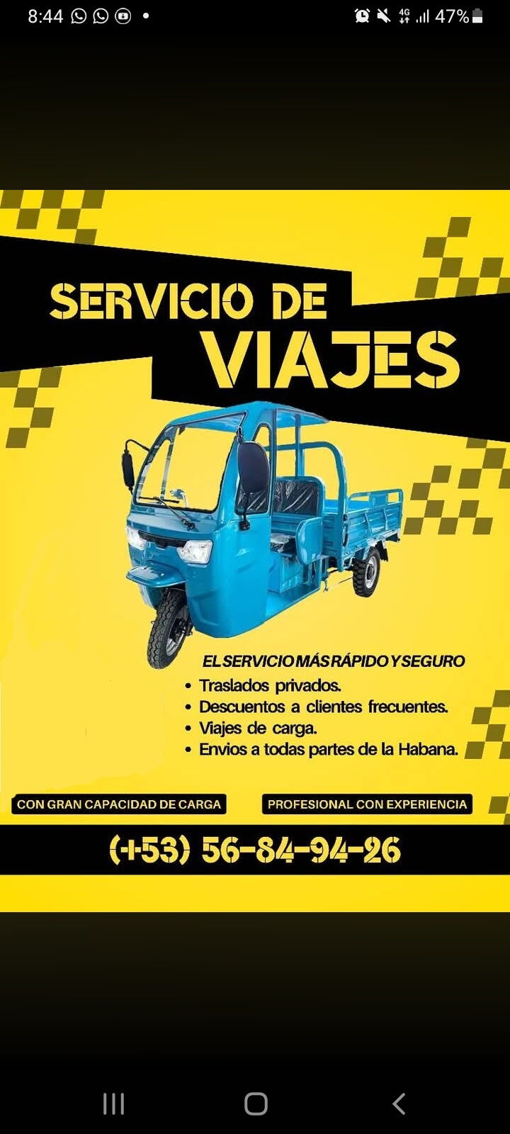 Portada de Taxi Triciclo Eléctrico en La Habana