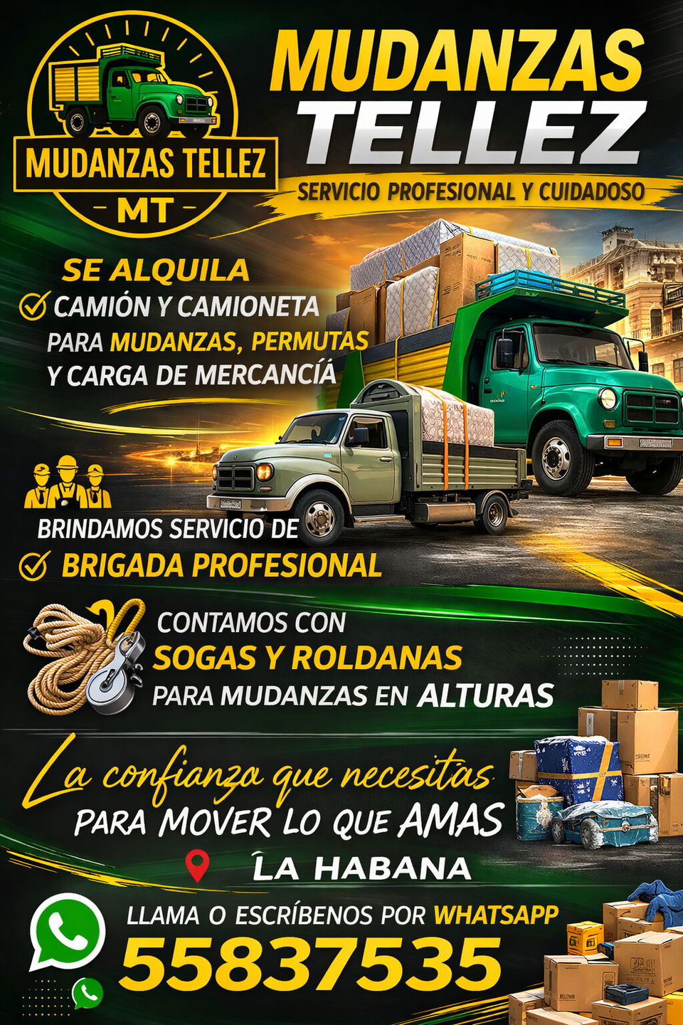 Portada de Camión grande para mudanza y carga de mercancía