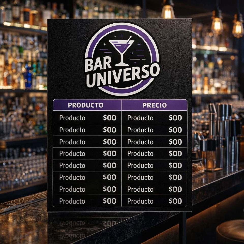 Portada de Carteles personalizados en PVC, lona, pegatinas, neón flex y pizarras