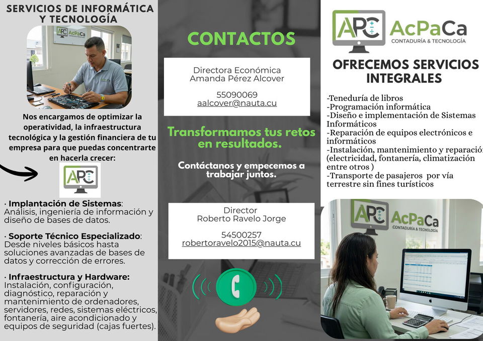 Portada de AcPaCa S.U.R.L - Gestión contable, tecnología y logística para tu negocio