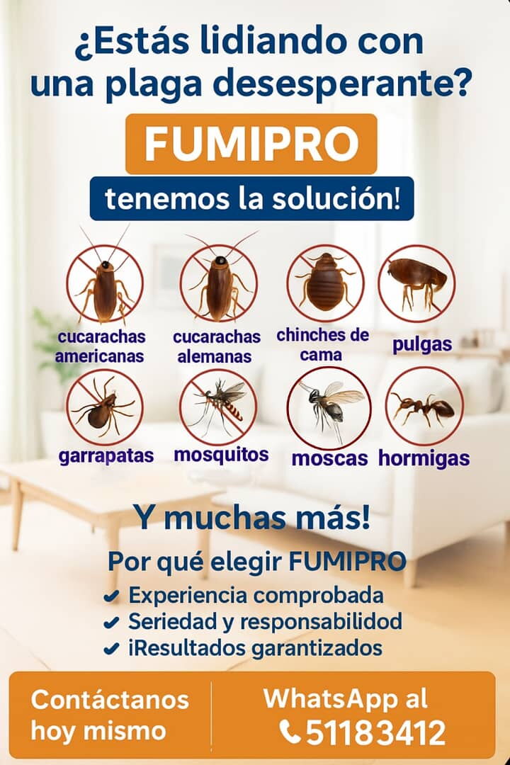 Portada de Servicio profesional de fumigación de plagas urbanas en La Habana