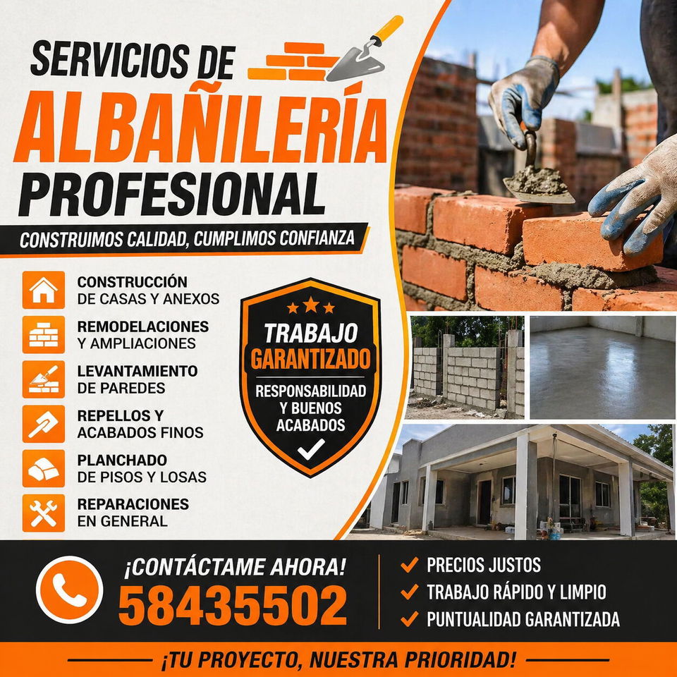 Portada de Servicios de albañilería profesional en La Habana