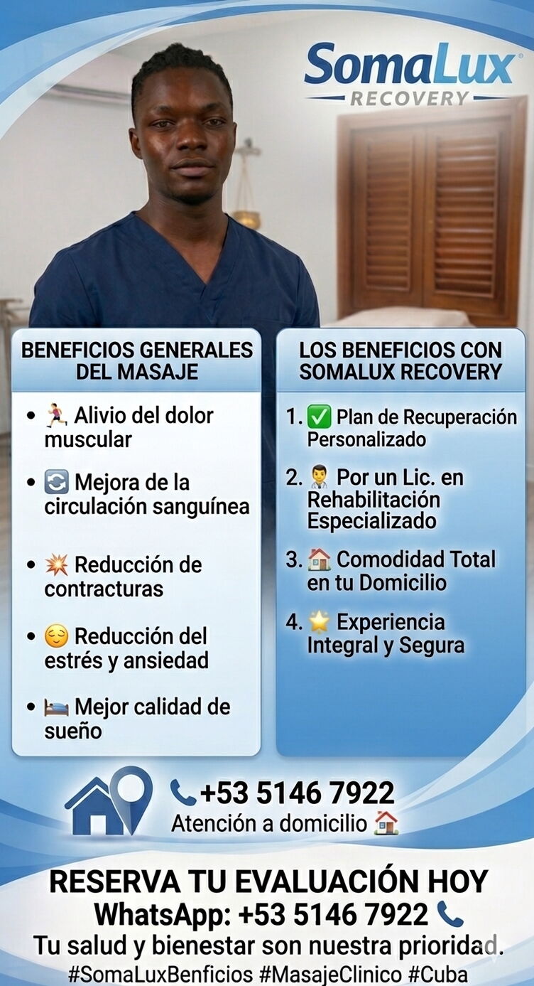 Portada de Masajes Profesionales a Domicilio - SomaLux Recovery