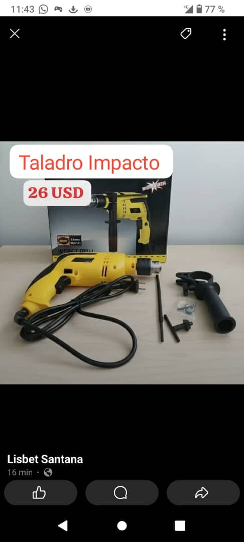 Portada de Mensajería en La Habana y venta de taladro y motosierra