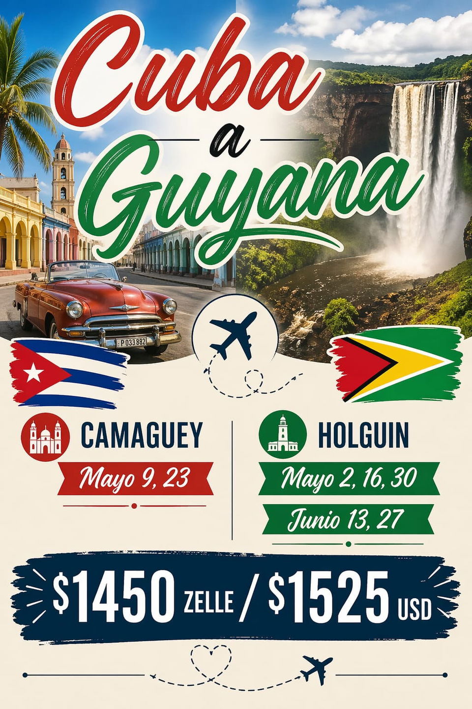Portada de Pasajes a Guyana y otros destinos