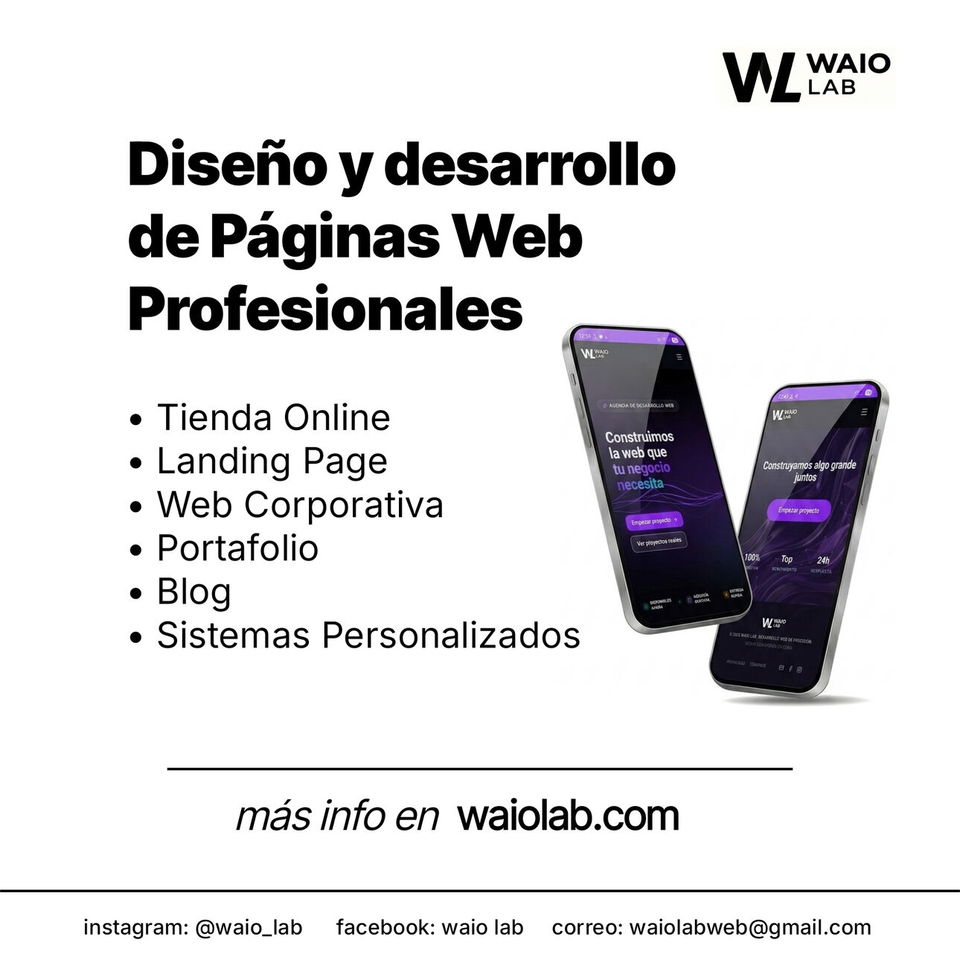 Portada de Desarrollo de Páginas Web, Tiendas Online y Sistemas Personalizados para tu Negocio