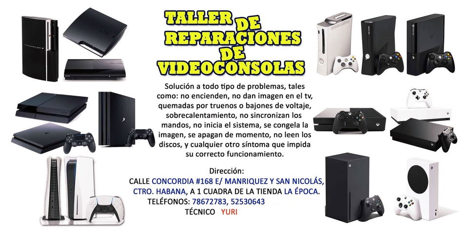 Portada de Reparación de consolas de videojuegos: Atari, PlayStation 3-5, Xbox 360, One, Series