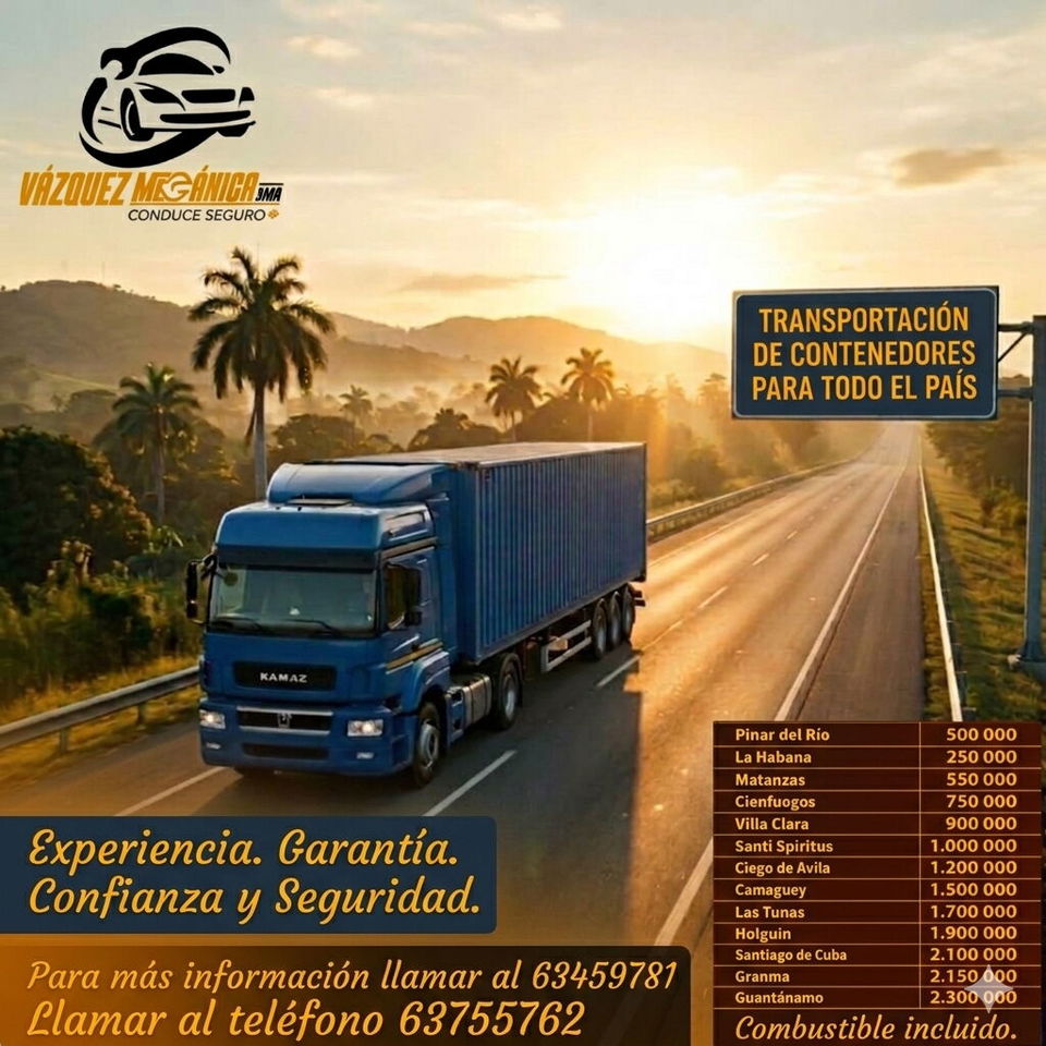 Portada de Transporte de contenedores y carga refrigerada en toda Cuba