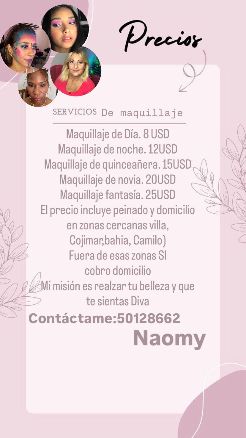 Portada de Maquillaje y peinado a domicilio en La Habana