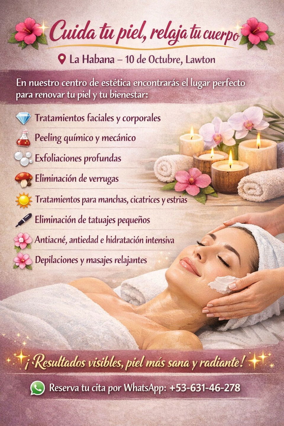 Portada de Tratamientos faciales y corporales en Lawton, La Habana