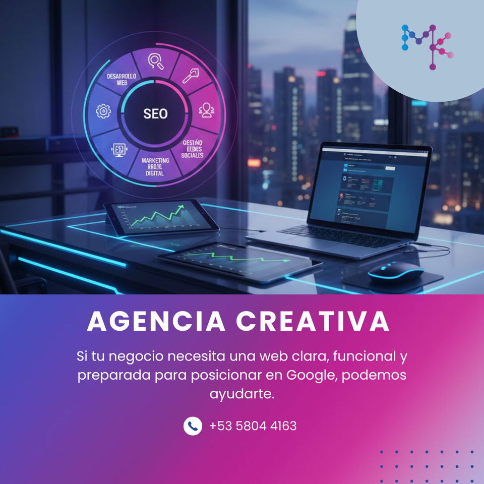 Portada de Desarrollo web profesional con SEO, marketing digital y diseño gráfico en La Habana