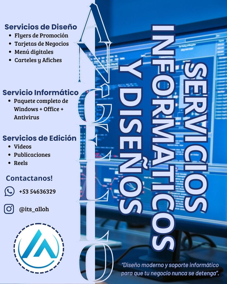 Portada de Servicios informáticos y diseño gráfico profesional