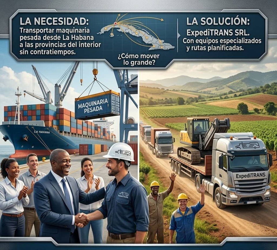 Portada de ExpediTRANS: Transporte de contenedores y cargas pesadas desde el puerto de La Habana
