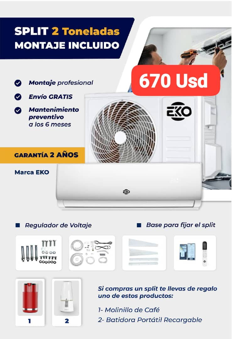 Portada de Split Eko 2 Ton: entrega, montaje, mantenimiento y garantía de 2 años