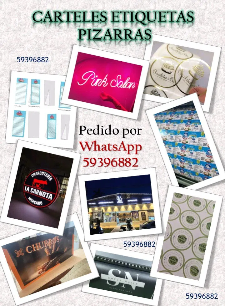 Portada de Carteles, etiquetas y pizarras para negocios