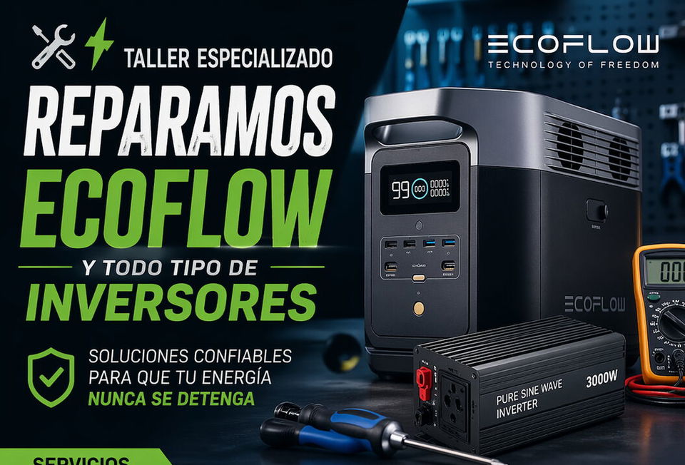 Portada de Reparación de EcoFlow, inversores y equipos de energía